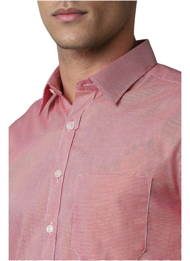 LOUIS PHILIPPE - Louis Philippe Men's Slim Fit Shirt (LPSFMSLP674198_Red - Image 1