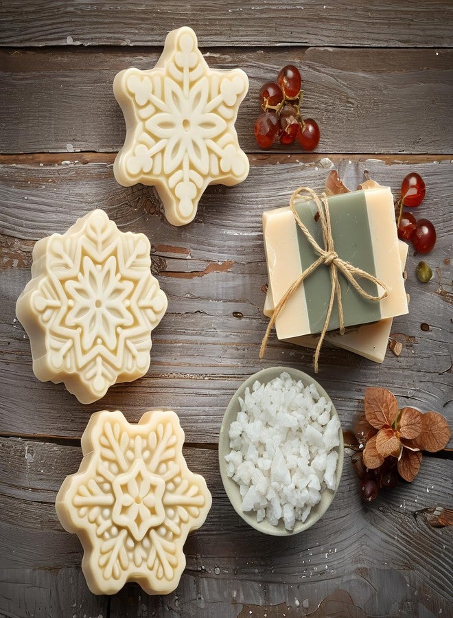 LLPMutu Snowflake Silicone Molds Christmas Snowflakes Silicones Mold 9 Cavity Snowflakes Soap Molds Snowflake Ice Cube Mold Christmas Silicones Chocolate Molds for Making Cookie Soap Candles Bath Bomb-2 Pack - Image 3