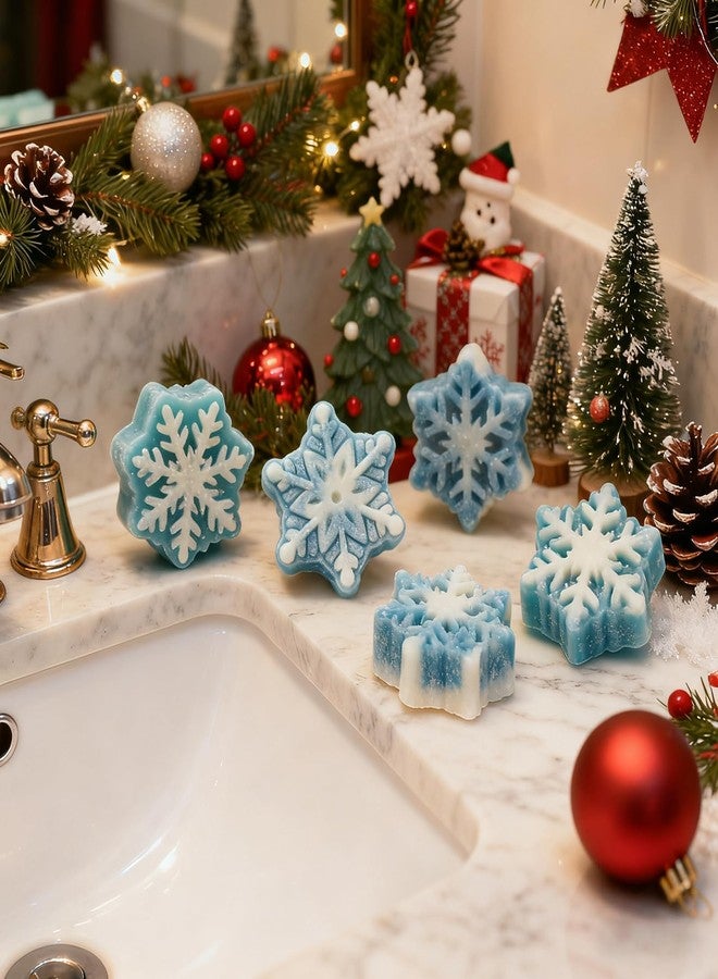 LLPMutu Snowflake Silicone Molds Christmas Snowflakes Silicones Mold 9 Cavity Snowflakes Soap Molds Snowflake Ice Cube Mold Christmas Silicones Chocolate Molds for Making Cookie Soap Candles Bath Bomb-2 Pack - Image 2