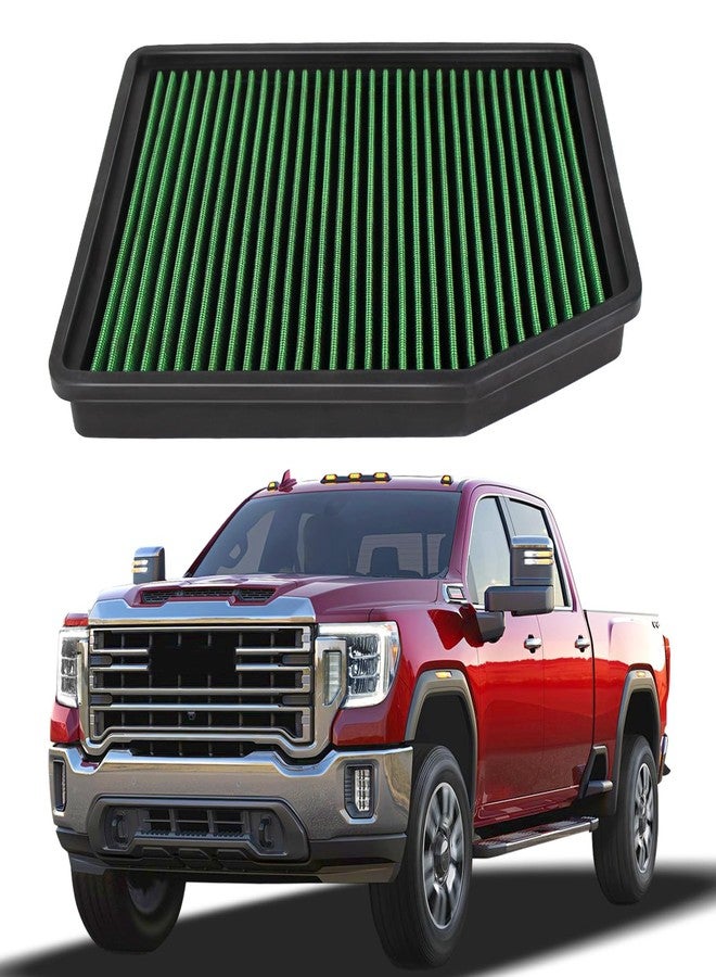 KNSPEC Engine Air Filter Compatible With 2019-2025 Chevy/GMC Truck, Silverado 1500, Sierra 1500, 2021-2024 Yukon Tahoe, Subrban,Escalade Increase Power & Towing, Washable, Replacement Air Filter - Image 1