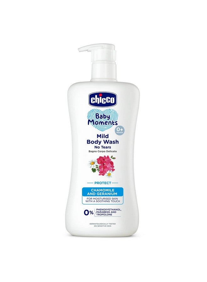 Chicco Baby Moments Mild Body Wash - Protect, 500Ml |With Chamomile & Geranium|No Tears Formula With Natural Ingredients For Moisturized Skin|Phenoxyethanol, Parabens & Lauryl Sulphates Free  - Image 1