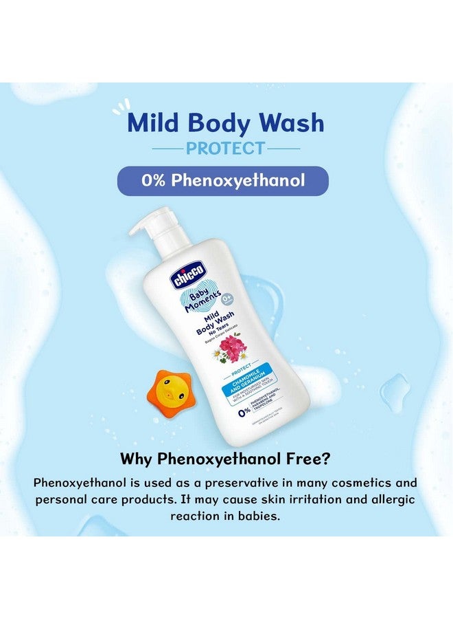 Chicco Baby Moments Mild Body Wash - Protect, 500Ml |With Chamomile & Geranium|No Tears Formula With Natural Ingredients For Moisturized Skin|Phenoxyethanol, Parabens & Lauryl Sulphates Free  - Image 4