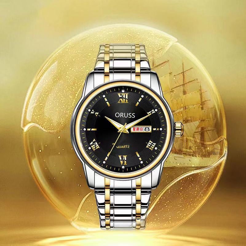 Automatic Mens Luminous Waterproof Luxury Watch Black face of wisdom room + five-year warranty