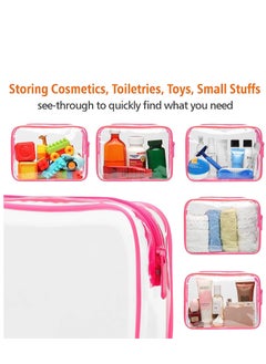 SYOSI Hand Bag Clear Makeup Bags Clear Cosmetics Bag Transparent Tote Bag Thick PVC Zippered Toiletry Carry Pouch Waterproof Makeup Artist Large Bag Diaper Shoulder Bag Beach Bag  - Image 5