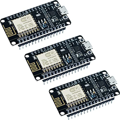 Hosyond 3Pcs ESP8266 ESP-12E CP2102 NodeMCU Lua Wireless Module Development Board for Arduino IDE/Micropython - Image 1