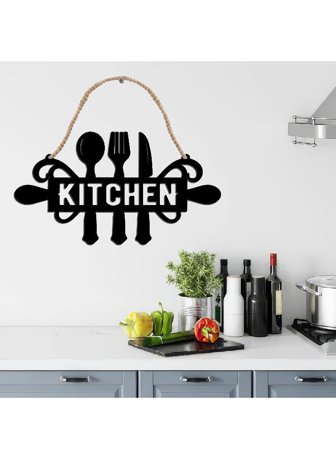 ديكور جداري خشبي عالي الجودة للمطبخ فن جداري للمطبخ بكلمة "KITCHEN" مصنوع من خشب MDF الإسباني، باللون الأسود، بسماكة 6 ملم. يتميز بتصميم ثلاثي الأبعاد عصري وأنيق، مزوّد بشريط لاصق مزدوج الوجه لسهولة التركيب. جاهز للتثبيت فورًا ويمنح مطبخك لمسة فنية راقية. - Image 4
