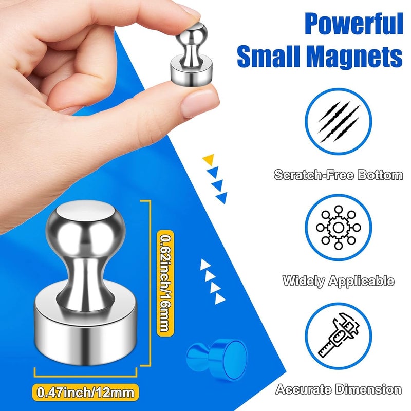A.Leaf 12 Pieces Fridge Magnetic Push Pins, Push Pins Magnets for Whiteboard, Neodymium Magnet Pins, Magnetic Thumb Tacks, Whiteboard Magnets, Strong Magnets,Office Magnets (12) - Image 3