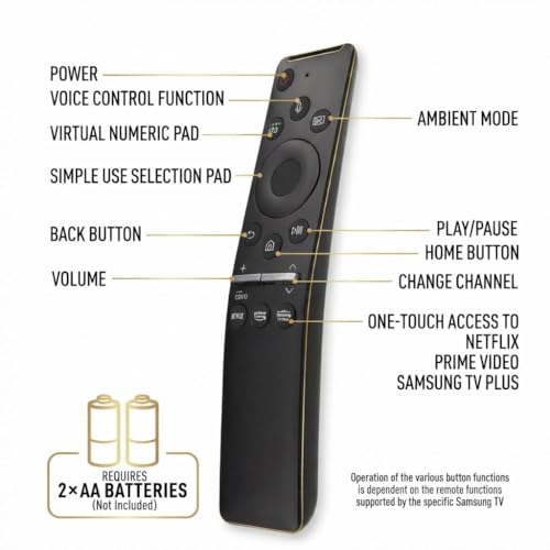 XTREME Replacement Remote Compatible with Samsung Smart TV - Universal Remote Control with Voice Search, Netflix, Prime Video, Compatible with 4K, QLED, OLED & Crystal UHD (Batteries Not Included) - Image 4