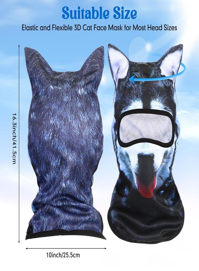 Shyyween 3D Cat Ski Mask Cat Balaclava Sheisty Dog Breathable Ice Silk Cycling Face Cover for Sunscreen Protection Outdoor, Black Dog, One size - Image 4