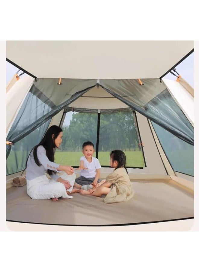 DBLEW Automatic Camping Tent 3-4 Persons, Instant Automatic Pop Up Dome Tent,Portable Lightweight Camping Tent for Family Backpacking Hunting, Hiking Outdoor Beach Tent and Picnic Tent (Beige) - Image 3