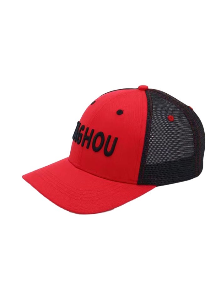 ZAGHOU Premium Black & Red Cap with Bold Branding – Adjustable Stylish Hat  - Image 1