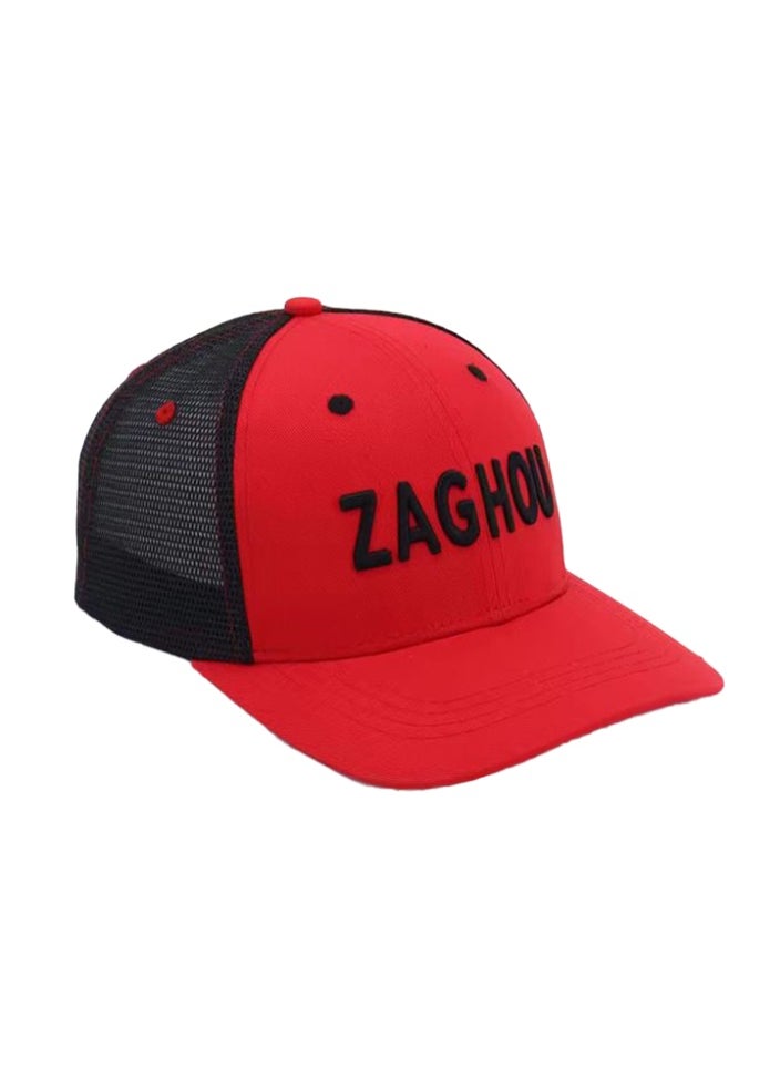 ZAGHOU Premium Black & Red Cap with Bold Branding – Adjustable Stylish Hat  - Image 4