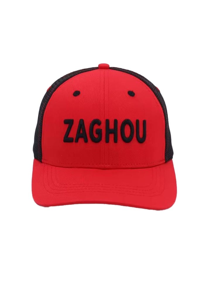 ZAGHOU Premium Black & Red Cap with Bold Branding – Adjustable Stylish Hat  - Image 2