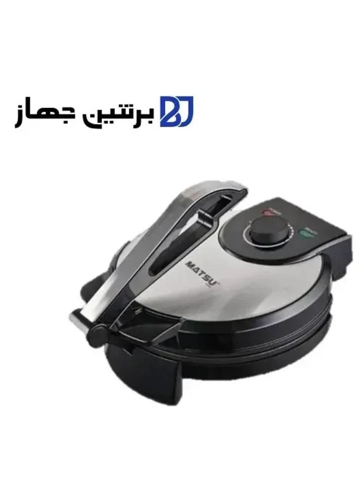 Generic MATSU 10-Inch Electric Roti Maker – 1200W Non-Stick Chapati, Roti, and Tortilla Press with Stainless Steel Body, Adjustable Temperature Control, Dual Indicator Lights, Safety Lock, Cool-Touch Handle, Easy-Clean Surface, 220-240V Home Kitchen Appliance – Black  - Image 3
