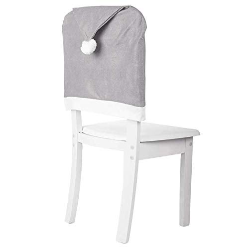 The Purple Tree Grey Santa Hat Christmas Chair Covers (Pack of 2) Christmas Decorations, Christmas décor, Christmas Gift, Santa Chair Covers for Christmas - Image 3