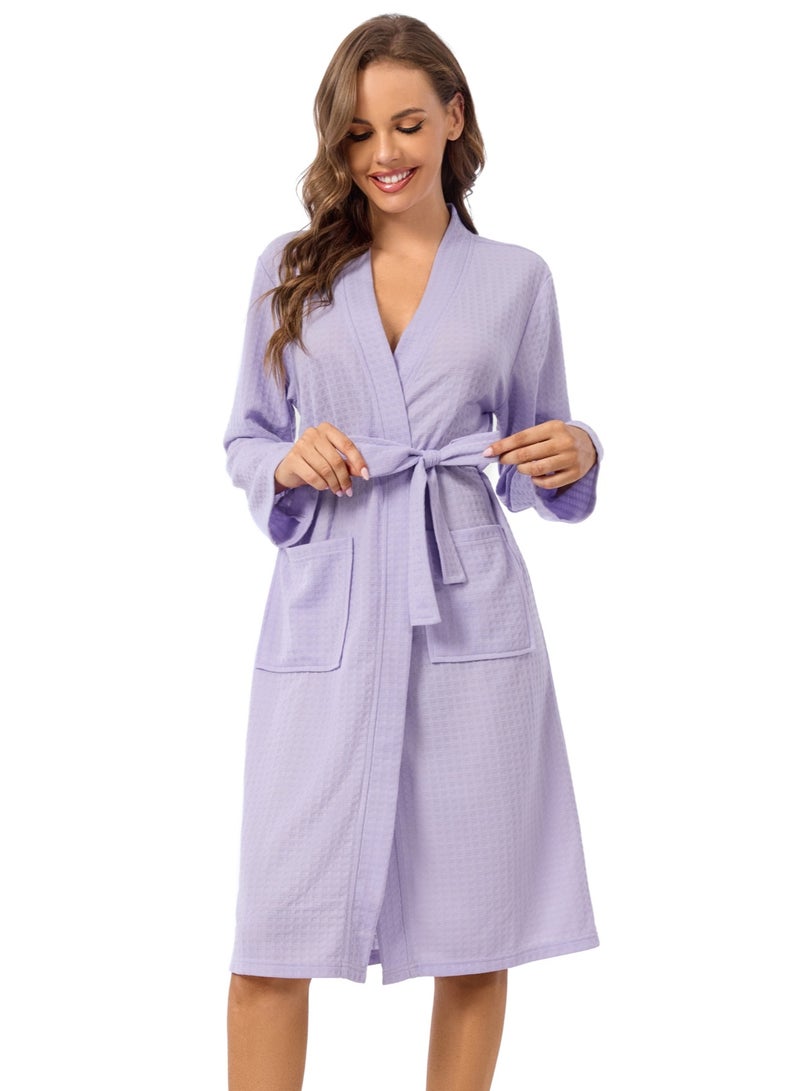 Etertoyle Waffle Weave Bath Robe After Shower Quick Dry Lightweight Unisex Bathrobe For Men & Women - Image 1