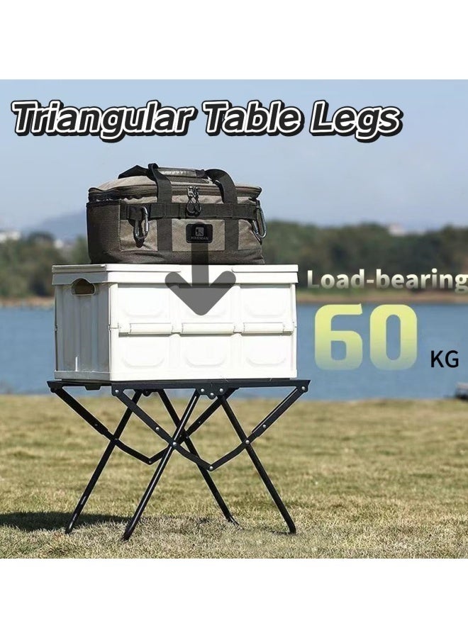 تاختيلا طاولة تخييم محمولة قابلة للطي، طاولة سفر مع حامل مصباح مجاني، سعة تحميل 60 كجم، مناسبة للنزهات والشرفات والتخييم في الهواء الطلق - Image 4