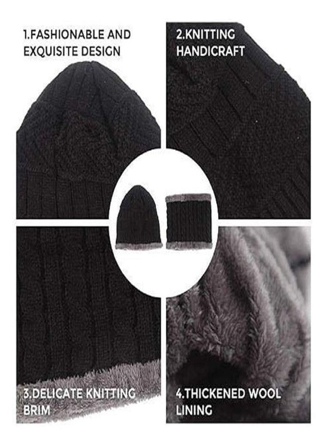 COFIEX Wool Beanie Cap & Muffler Set for Men & Women - Soft Winter Cap & Neck Warmer - Unisex Woolen Head & Neck Warmer for Gym & Outdoor Use - Warm, Soft Woolen Winter Cap & Muffler (Multicolor) - Image 4