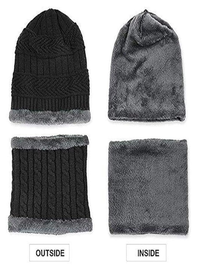 COFIEX Wool Beanie Cap & Muffler Set for Men & Women - Soft Winter Cap & Neck Warmer - Unisex Woolen Head & Neck Warmer for Gym & Outdoor Use - Warm, Soft Woolen Winter Cap & Muffler (Multicolor) - Image 2