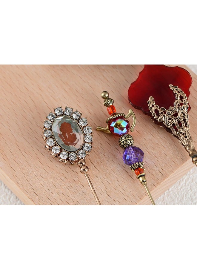 Alilang 5Pcs Hat Pin Classic Vintage Style Safety Pins Brooches Suit Tie Hat Scarf Set Jewelry Accessories  - Image 4