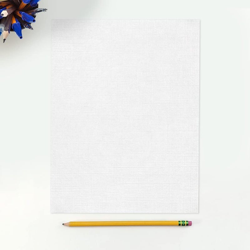 LUXPaper 8.5" x 11" Linen Paper | Letter Size | White Linen | 24lb. Paper Weight (60lb. Text) | 50 Qty - Image 3