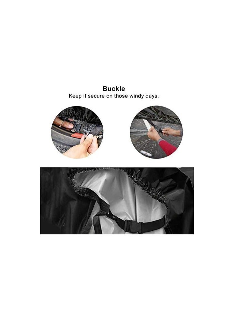 Bike Cover for 2 or 3 Bikes Outdoor Waterproof Bicycle Covers Rain Sun UV Dust Wind Proof with Lock Hole for Mountain Road Electric Bike Heavy Duty Bikes Black
