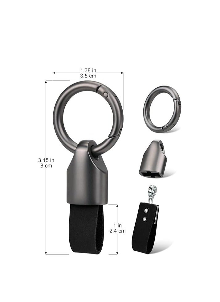 Najwa Car Key Chain Ring Clip, Universal Detachable Leather Car Keychain, Small Key Fob Accessory with O-Ring Keyrings  - Image 1
