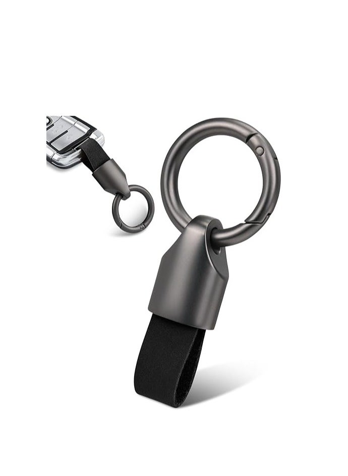 Najwa Car Key Chain Ring Clip, Universal Detachable Leather Car Keychain, Small Key Fob Accessory with O-Ring Keyrings  - Image 2
