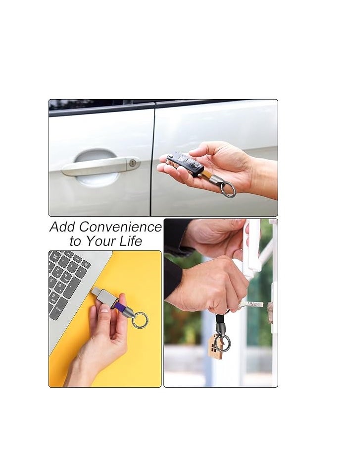 Najwa Car Key Chain Ring Clip, Universal Detachable Leather Car Keychain, Small Key Fob Accessory with O-Ring Keyrings  - Image 5