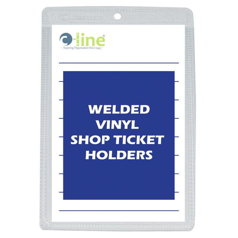 C-Line Vinyl Shop Ticket Holders, Both Sides Clear, 5 x 8 Inches, 50 per Box, (80058) - Image 1