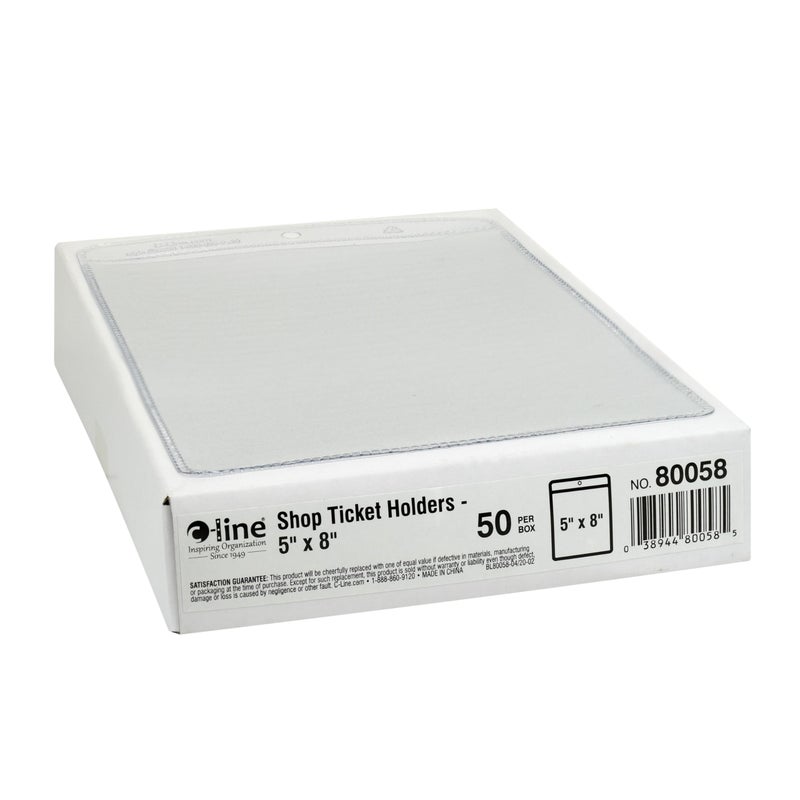 C-Line Vinyl Shop Ticket Holders, Both Sides Clear, 5 x 8 Inches, 50 per Box, (80058) - Image 2