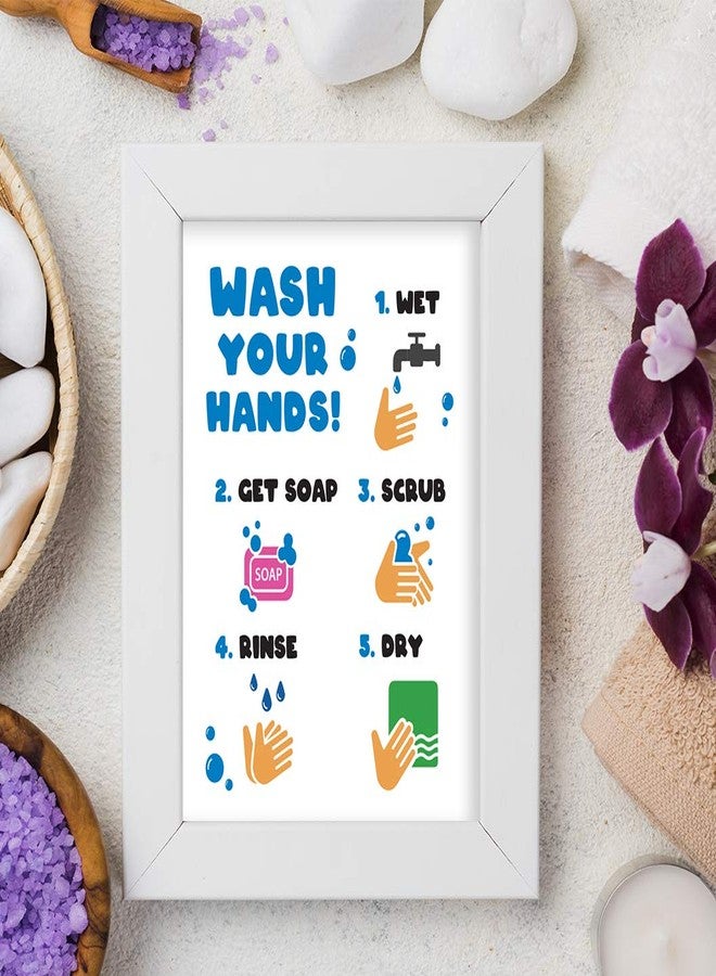 Paintio Instruction Wash Your Hands Sign with Step by Step Guide Wall Art Prints - Cute Poster for Kids - Informative Bathroom Wall Decor for Restroom and Toilet Helpful Sayings Pics [Unframed 8x10 inch] - Image 4