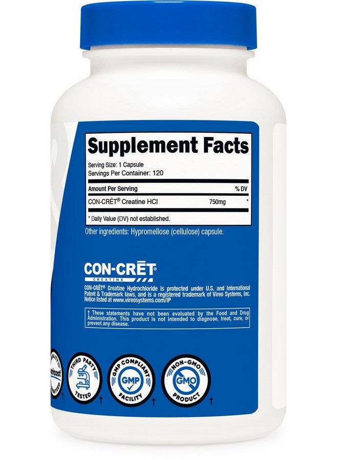 Nutricost Nutricost Creatine HCl 120 Capsules - Made with CON-CRET Creatine, 750 MG Per Capsule  - Image 5