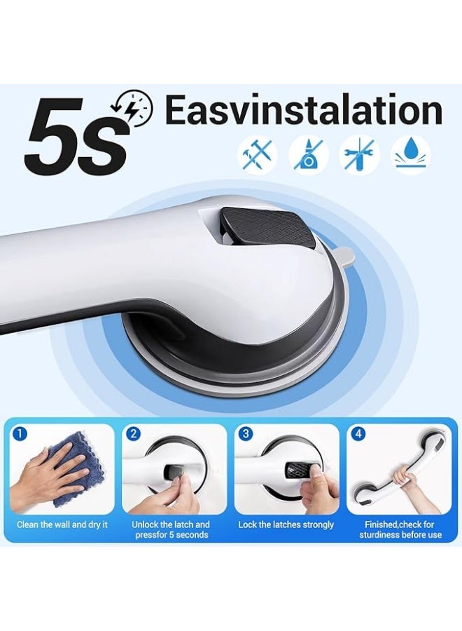 Suction Grab Bars for Bathroom Safety, Shower & Bathtub Handles, Non-Slip Support Bars for Elderly, Seniors and Mobility Assistance - Image 5