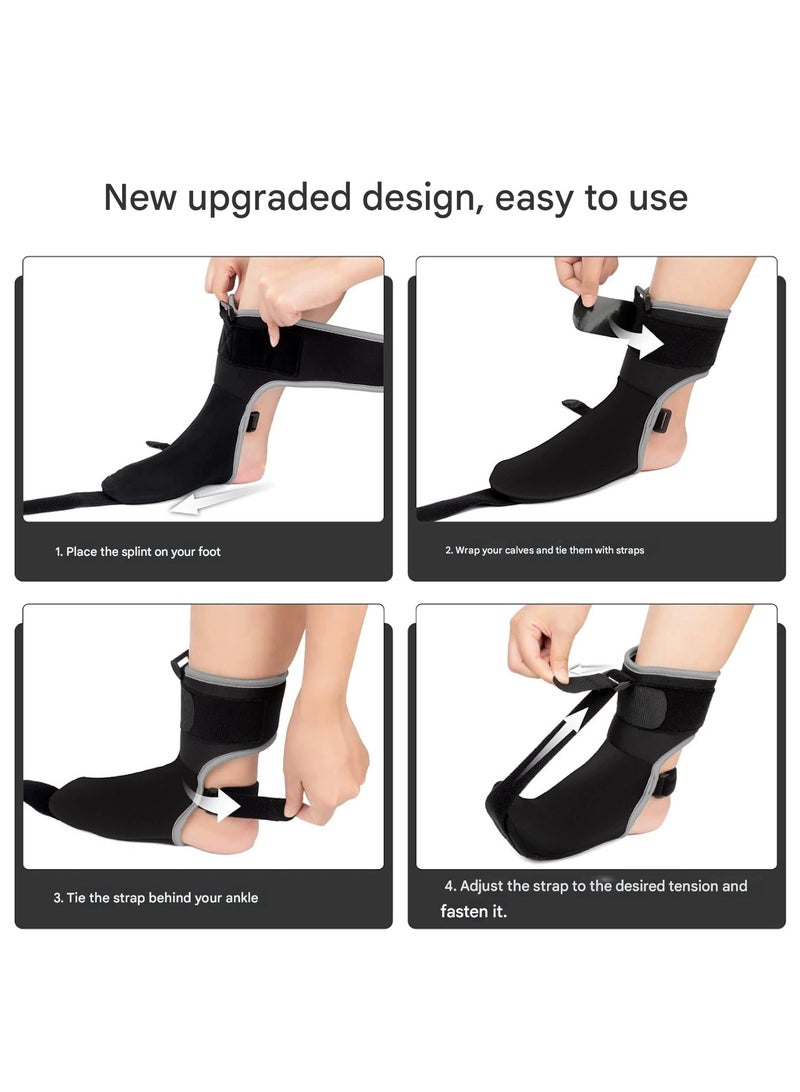 Generic Size M Ankle Support Brace With Foot Strap + Massage Ball - Relieve Foot Pain And Improve Mobility, Plantar Fasciitis Relief Night Splint For Men And Women For Plantar Fasciitis Relief, Achilles Tendonitis And Foot Drop  - Image 4