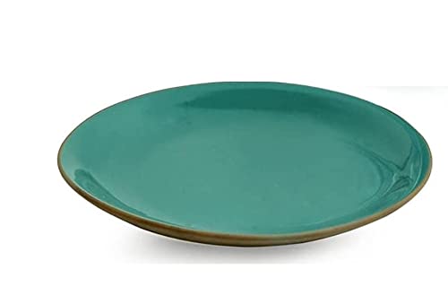 VolCraft Ceramic Plates & Ceramic Plates for Dinner Plates 10 Inches Set of 2(Dishwasher & Microwave Safe) with Seagreen Plain & Antique Matte Pattern. - Image 4