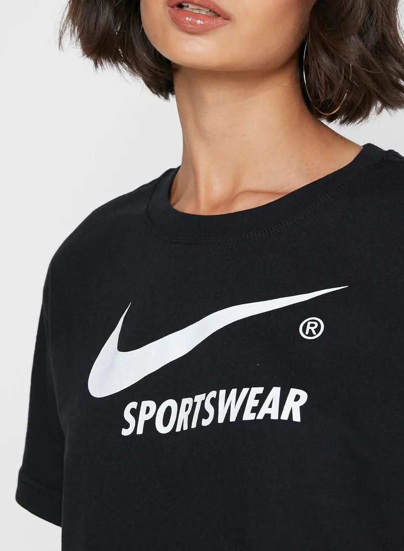 Nike NSW Swoosh Logo Cropped T-Shirt