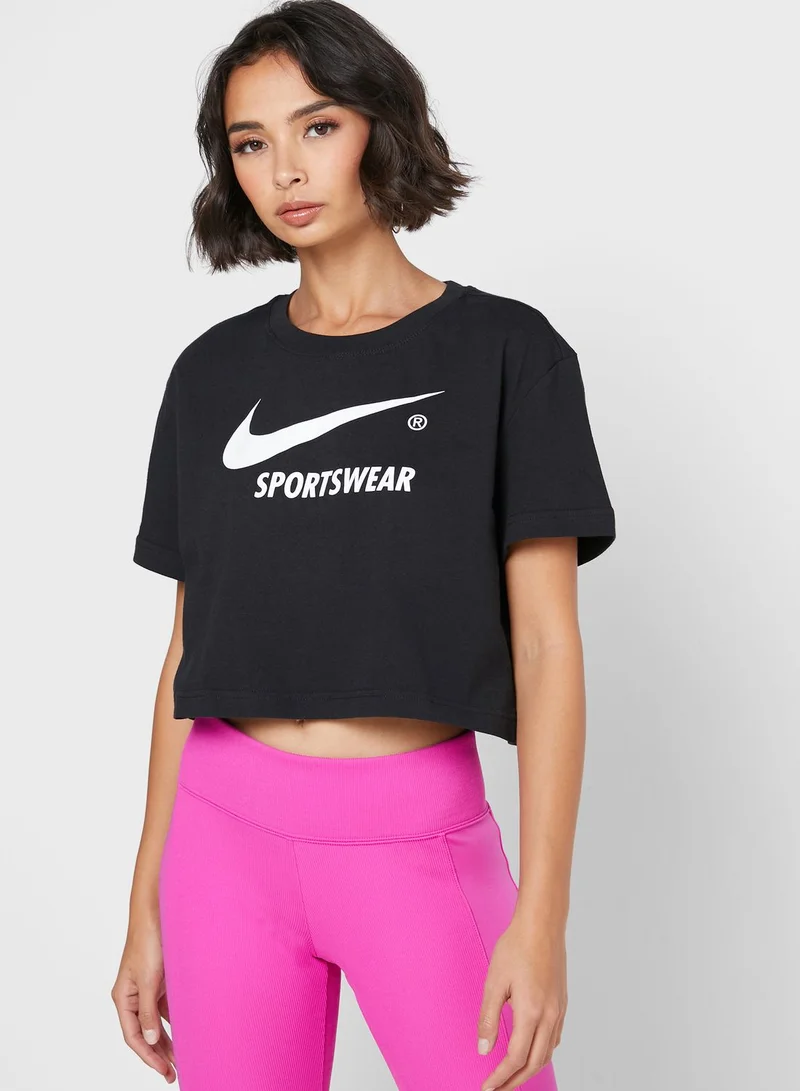 Nike NSW Swoosh Logo Cropped T-Shirt