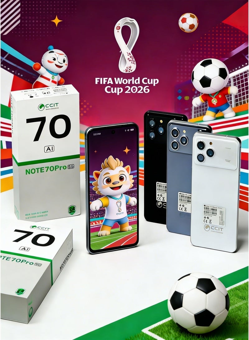 CCIT NOTE70 Pro 5G Smartphone, 7.2" Display, 8GB RAM, 256GB Storage, 5000mAh Battery - White - Image 4