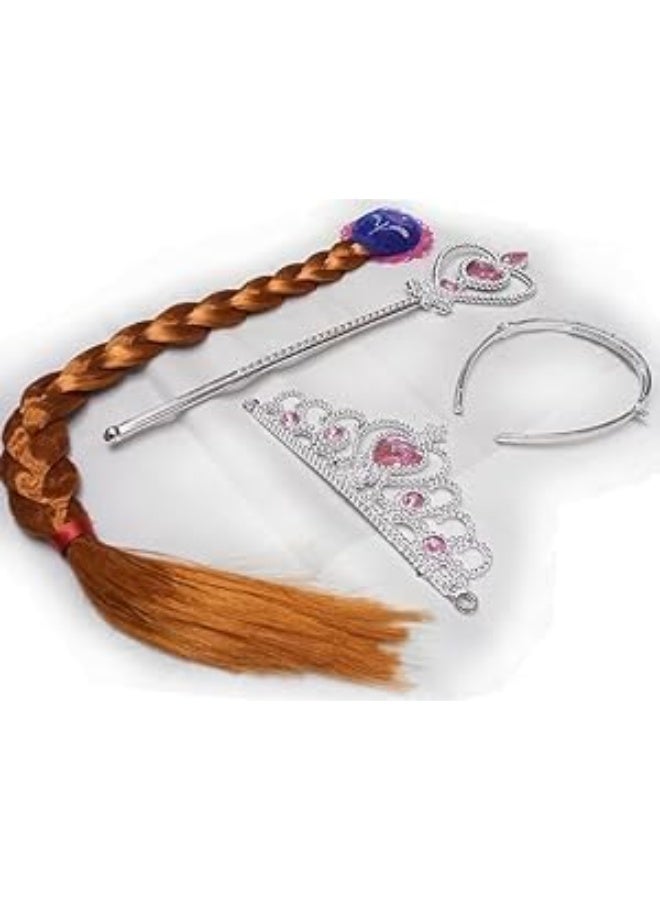 Jaasie Princess Crown Tiara and Wand Set Silver Heart Jewel Princess Accessories (, 3 Diamonds) - Image 1