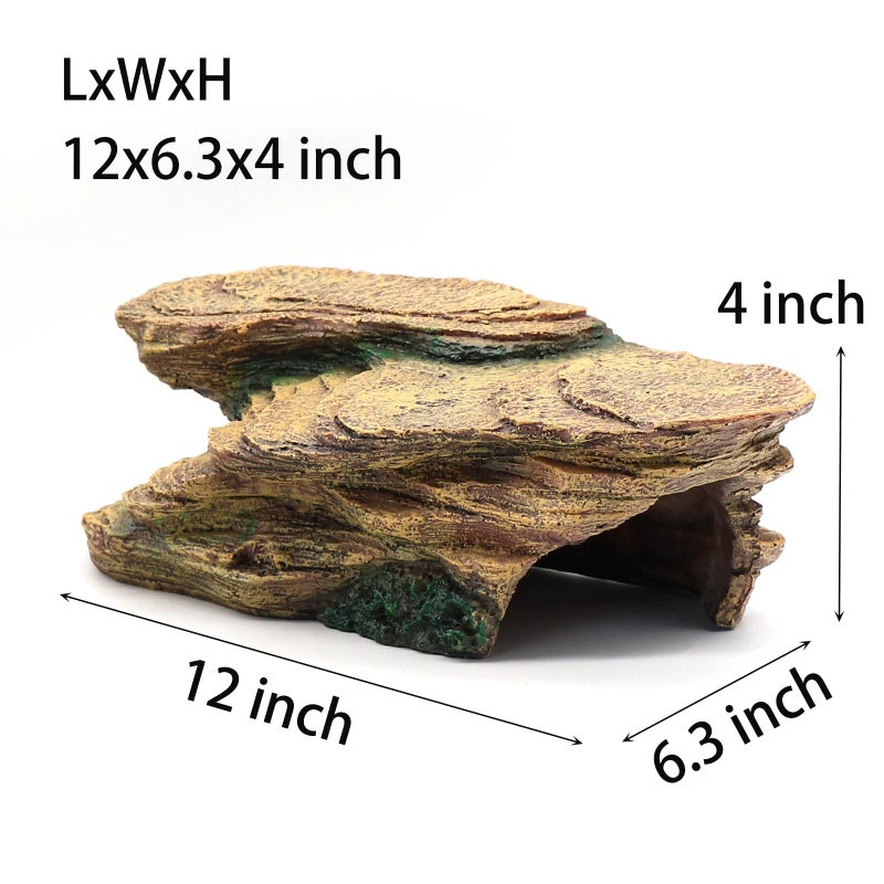 relaqcc Turtle Basking Platform Shale Scape Step Ledge, Reptile Cave Hideout Turtle Tank Accessories Decorations, Great for Reptiles, Amphibians, Leopard Gecko, Bearded Dragons, Lizard, Frogs - Image 5