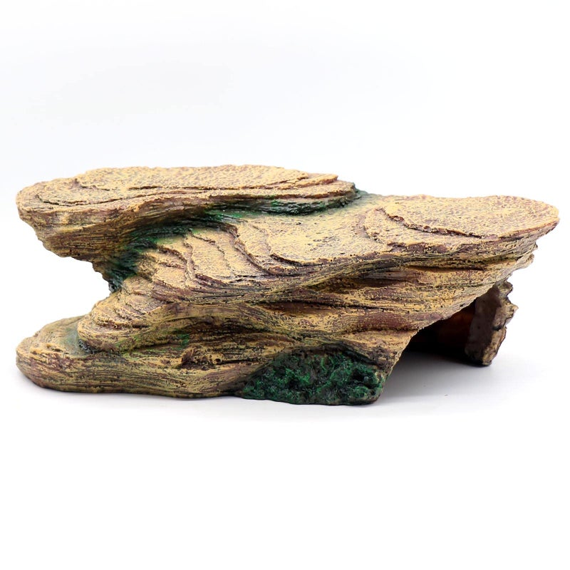 relaqcc Turtle Basking Platform Shale Scape Step Ledge, Reptile Cave Hideout Turtle Tank Accessories Decorations, Great for Reptiles, Amphibians, Leopard Gecko, Bearded Dragons, Lizard, Frogs - Image 1