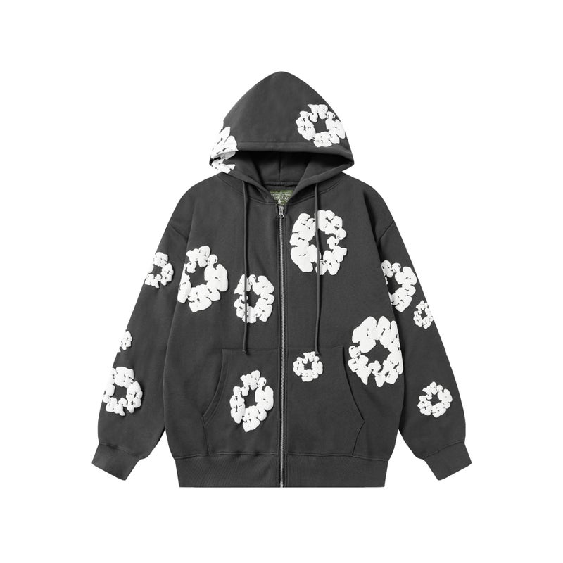 Zipper Style Kapok (Full Series) Foam Print Couple Style Suit Jacket Autumn Couple Outfit - Image 1