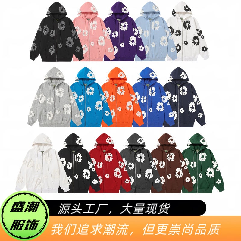 Zipper Style Kapok (Full Series) Foam Print Couple Style Suit Jacket Autumn Couple Outfit - Image 2