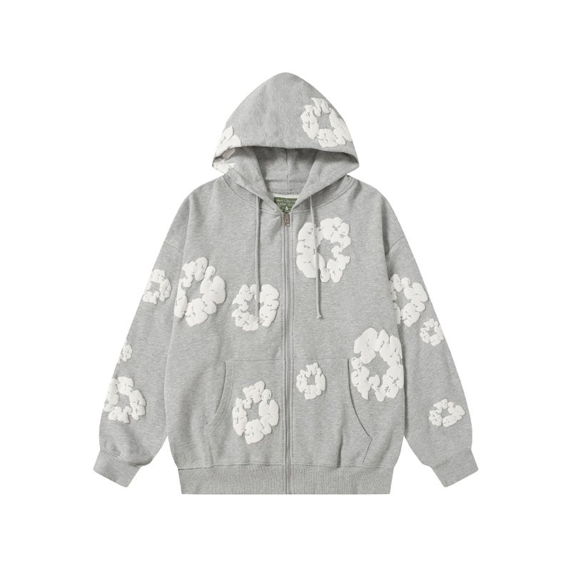 Zipper Style Kapok (Full Series) Foam Print Couple Style Suit Jacket Autumn Couple Outfit - Image 4