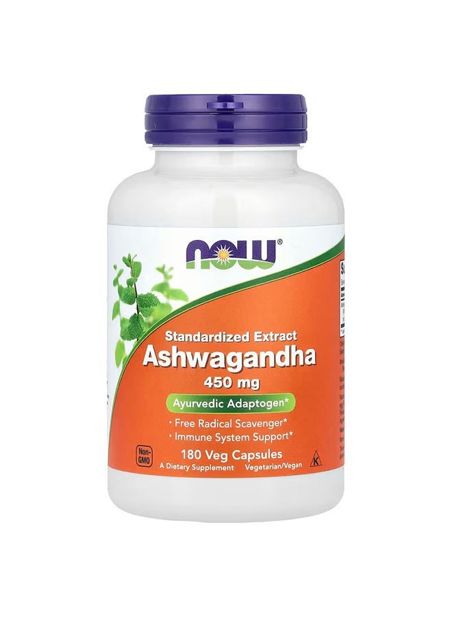 Now Foods Ashwagandha Ext 450Mg 180 Vcaps - Image 1