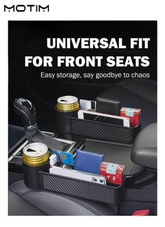 Motim 2 Pcs Car Seat Gap Filler Organizer, Car Seat Organizer Box with Cup Holder, Multifunctional Console Side Storage Box, Car Accessories Interior Holding Phone, Wallet, Keys, Cup etc  - Image 4