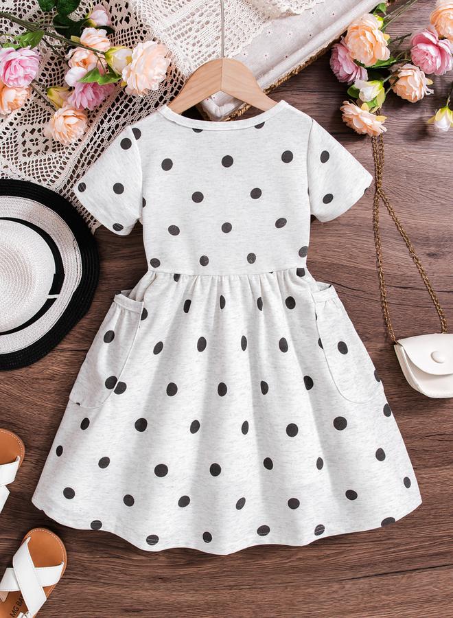 Take Two Girls Polka Dot Print Casual Dress - Image 2