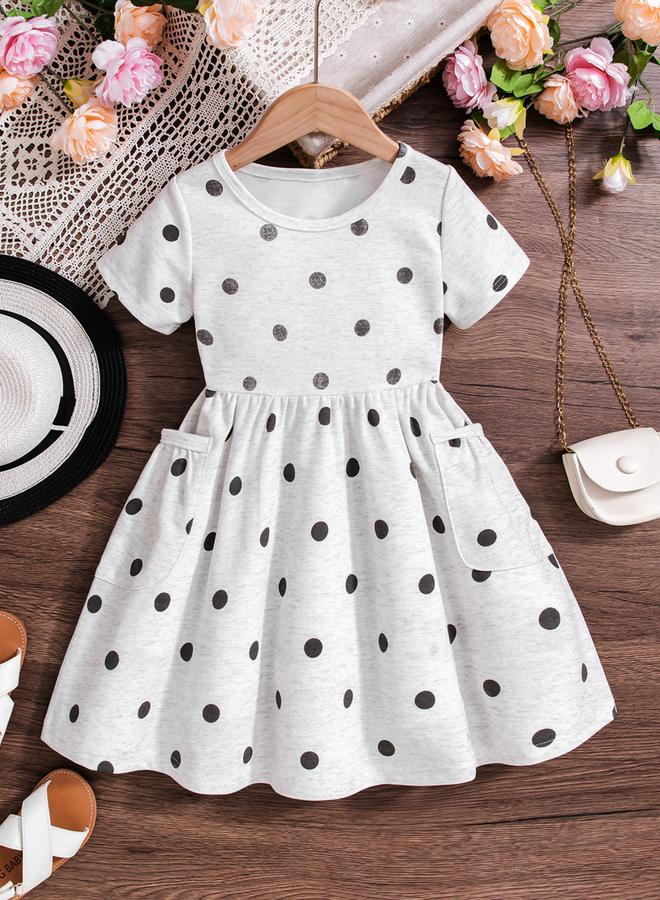 Take Two Girls Polka Dot Print Casual Dress - Image 1