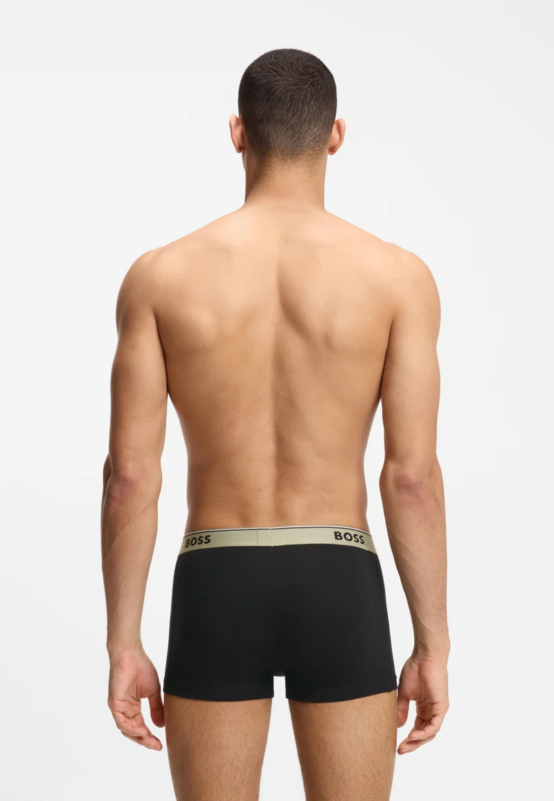 BOSS  Three-pack of stretch-cotton trunks with logo waistbands for Men | Best Price UAE